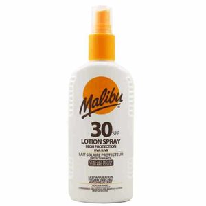 SOLAIRE CORPS VISAGE PROTECTION SOLAIRE VISAGE Malibu Lotion protectrice SPF30 Spray solaire imperméable 200 ml
