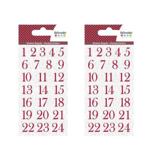 Calendrier de l'avent Stickers - ARTEMIO - Autocollants chiffres floqués