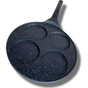 endusor Poêle à pancake Diamètre 26 cm Avec revêtement PowerShield Pour  plaques à induction vitrocéramique et gaz électrique 4 moules à œufs pour  pancakes œufs au plat liwanze poffjes blinis : 