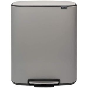 Blanc 211447 2 x 30L avec 2 seaux int/érieurs Brabantia Poubelle /à p/édale Bo