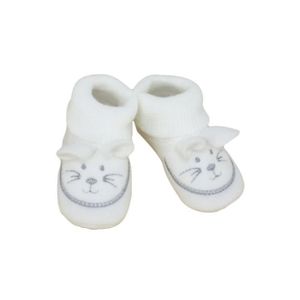 Boutique-Magique Chaussons de bapt/ême Blanc b/éb/é avec Dentelle