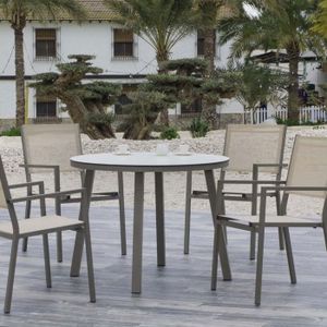 Ensemble table et chaise de jardin Salon de jardin en aluminium et textilène Corcega