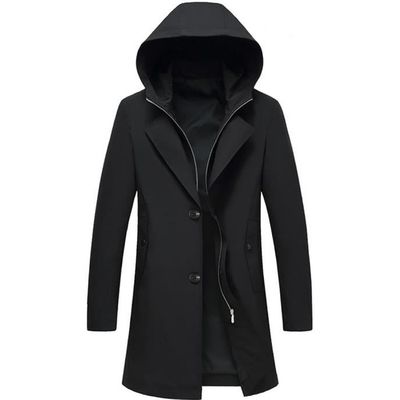 Trench-Coat Homme Classique Slim Fit - Manteau Long Coupe-Vent Printemps/Automne