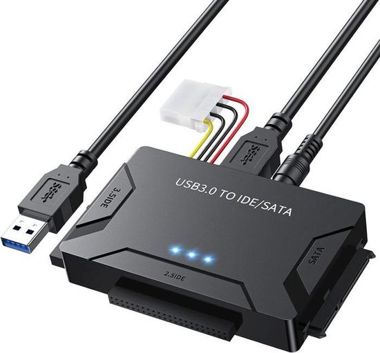 Câble Adaptateur USB 3.0 Vers Disque Dur Interne 2.5" SATA - 12V, 1m - Honk