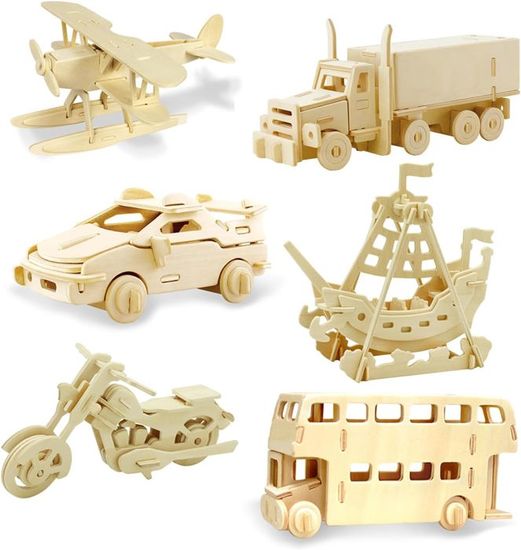 Puzzle 3D En Bois à Assembler - Maquette De Voiture 25,5x17,5 Cm - Loisir Créatif Et éducatif