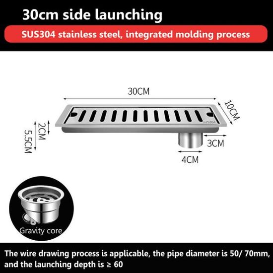 Siphon De Sol En Acier Inoxydable 110x110 Mm - Anti-Odeur Avec Grille Amovible