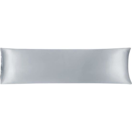 Taie De Traversin Microfibre Brossée Noire 51x140 Cm – Douce, Respirante, Fermeture Éclair Cachée