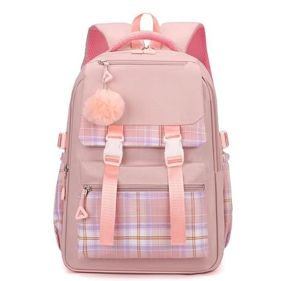 Sac à Dos Y2K étoiles Kawaii Pour Filles – Nylon, Environ 34 X 15 X 45 Cm – Style Preppy, Avec Pendentif Mignon – Pour L'école Ou Les Sorties
