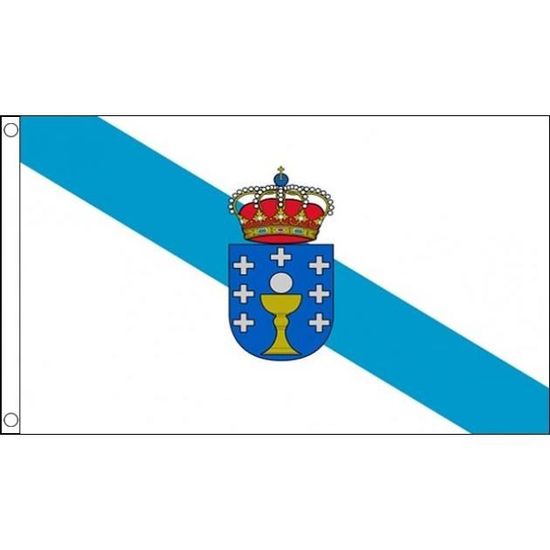 Drapeau De La Galice En Satin 150 X 90 Cm - Drapeau Officiel Galicia Qualité Premium