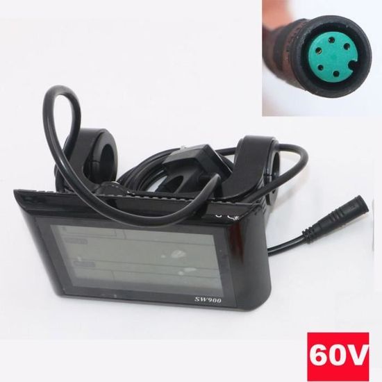 TsoLay Écran LCD P9 24V-60V Pour Vélo/Scooter Électrique - 6PIN - Affichage Vitesse Batterie KM