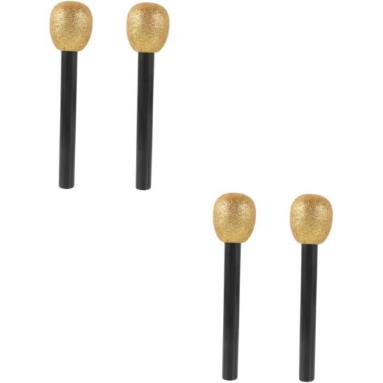 Lot De 4 Microphones Factices Réalistes Pour Enfants – Accessoire Déguisement Karaoké, Scène, Fête Anniversaire – Imitation Sonore – Cadeau Garçon Fille
