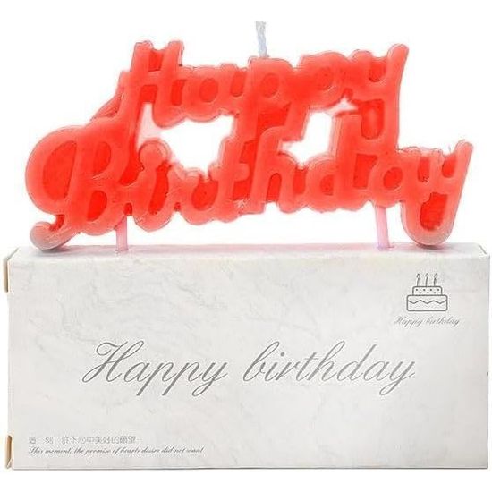 Texte de typographie rouge joyeux anniversaire avec illustration de