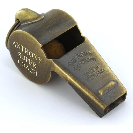 Sifflet D’arbitre ACME Thunderer N°58,5 – Noir Mat, En Laiton, Trille à Boule Liège Anti-coincement – Son Puissant Et Pénétrant – Pour Foot, Rugby, Hockey, Sports Nautiques