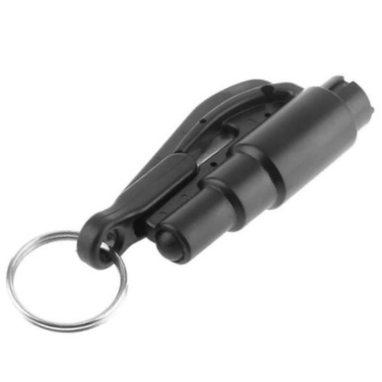 Marteau De Sécurité Voiture 2-en-1 - Brise-vitre + Coupe-ceinture - Portable, Avec Base - Pour Urgence Et Sauvetage