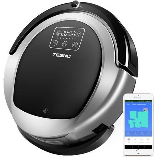 TEENO Aspirateur robot laveur WiFi - Multifonction 2 en 1 - Commande vocale Alexa et Google