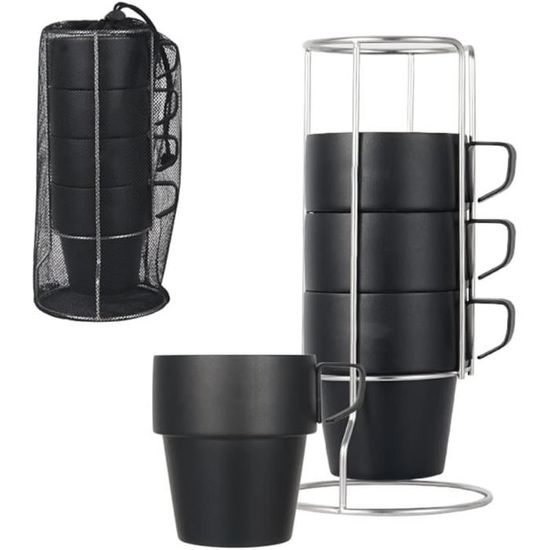 3 Tasses à Café En Verre Transparent 350ml - Acier Inoxydable - Lavables Lave-Vaisselle