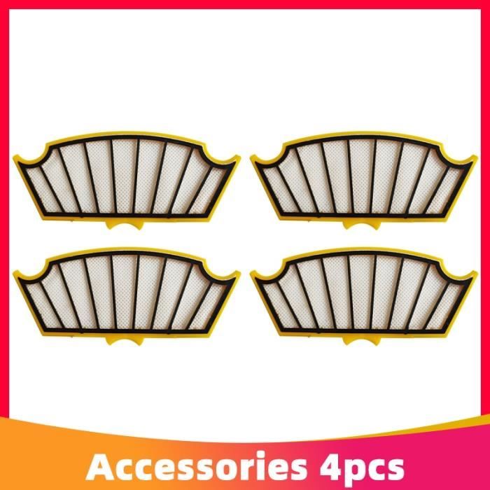 4 Filtrer - Filtre Hepa brosse latérale principale pour aspirateur robot iRobot Roomba série 500, pièces de r