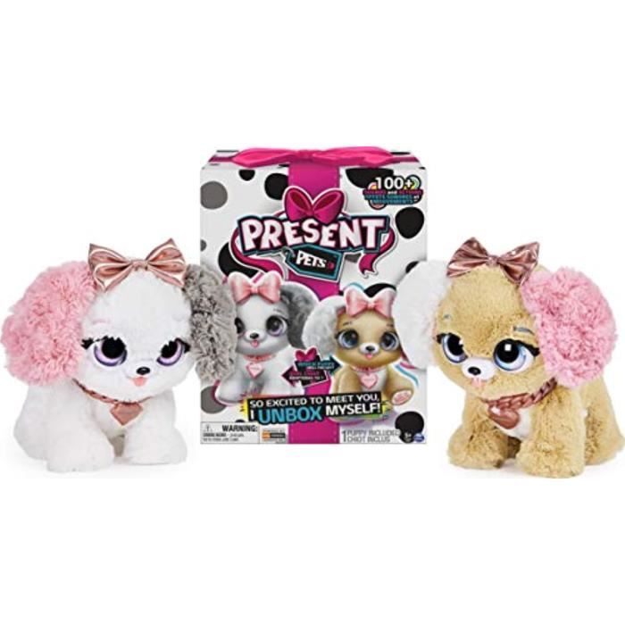 Peluche KBXUU Present Pets, Jouet en peluche interactif pour chiot fantaisie avec plus de 1 sons et actions