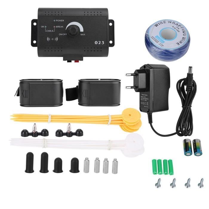 Clôture Électrique pour 2 Chien Imperméable Système de Clôture Rechargeable 220V Clôture pour Animaux 14,8 x 8,4 x 4,8-QIN