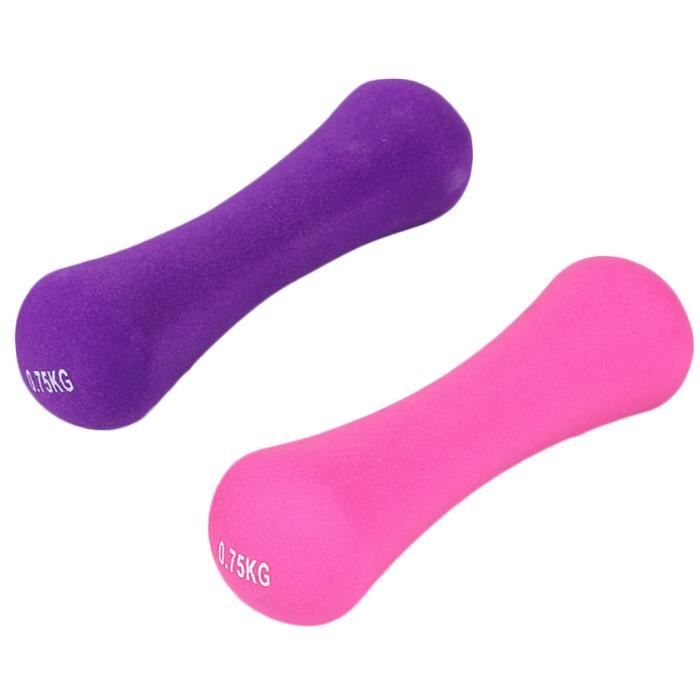 2pcs petit os forme haltère équipement de fitness haltère de fer pour yoga exercice bras éclaircissement (couleur aléatoire, 0.75