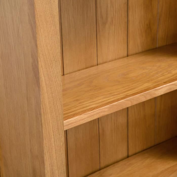Bibliothèque à 5 étagères 60x22,5x140 cm Bois de chêne massif-QIM