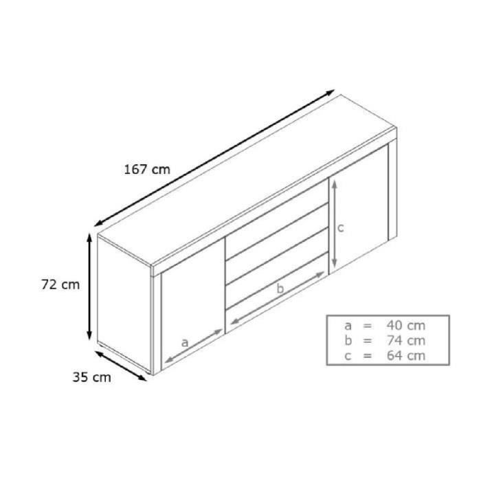 Buffet design laqué blanc / gris