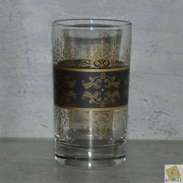Lot de 6 verres à thé Shéhérazade Noir