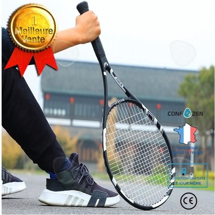 CONFO® Raquette de tennis simple débutant carbone
