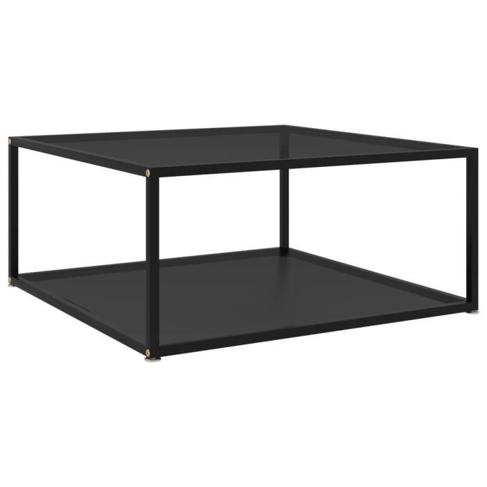 Petit Prix Table basse Noir 80x80x35 cm Verre trempé®DZEBGM®