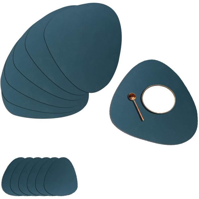 SOUS-ASSIETTE Sets De Table En Cuir PU, Lot De 6 Sets De Table Lavable, Isolation Thermique Résistant Aux Taches Antid&ea134