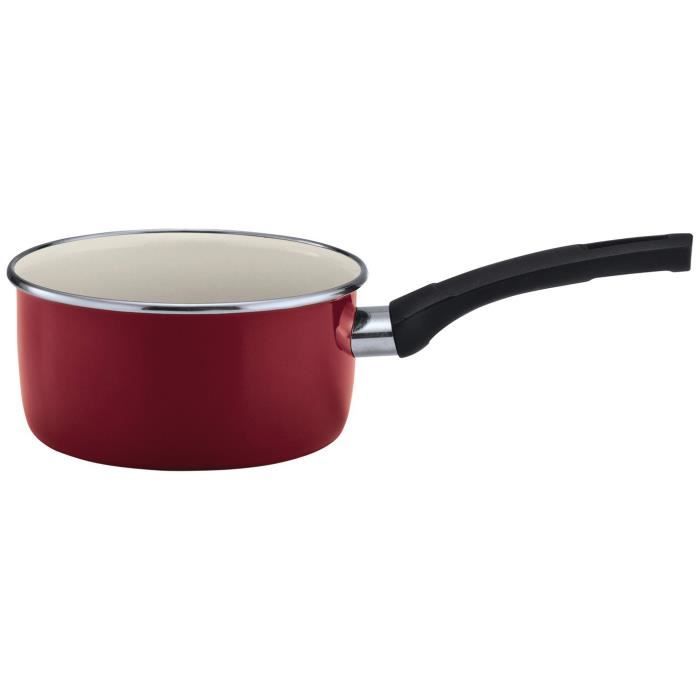 BEKA Série de 5 casseroles Bohème émail - Ø 12 à 20 cm - Rouge - Tous feux dont induction