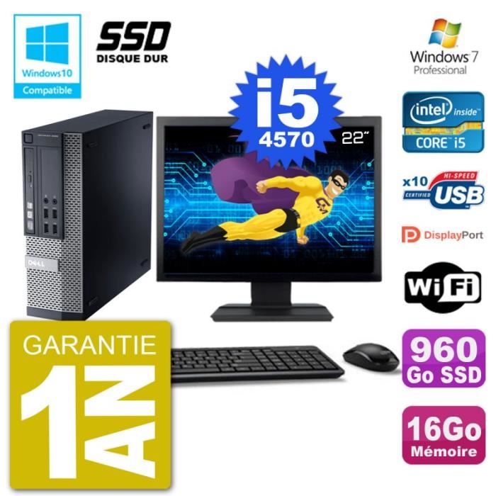 PC Dell 9020 SFF Ecran 22
