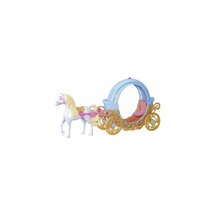 Le carrosse magique de Cendrillon transformable en citrouille - Caleche avec cheval - Accessoire poupee Disney Princess