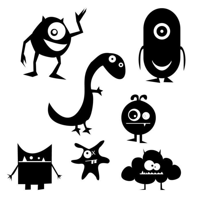 Poster Affiche Monstre et Compagnie Silouhette Film Animation Cartoon 31cm x 32cm
