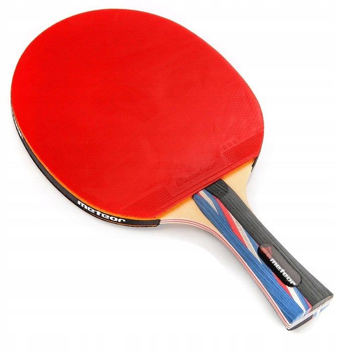 Raquette De Tennis De Table - meteor Mistral - Ping Pong - pour amateurs et demi professionnels - Rouge Noir - 3 étoiles
