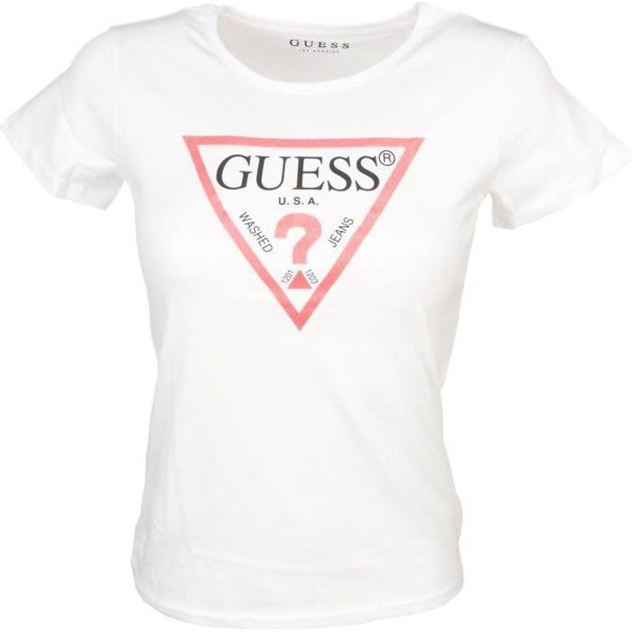 Tee shirt manches courtes Logo i blanc mc tee girl - Guess