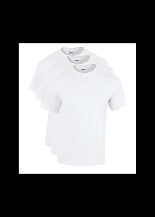 Lot de 3 t-shirt homme,tee-shirt coton manches courte couleur blancBlanc