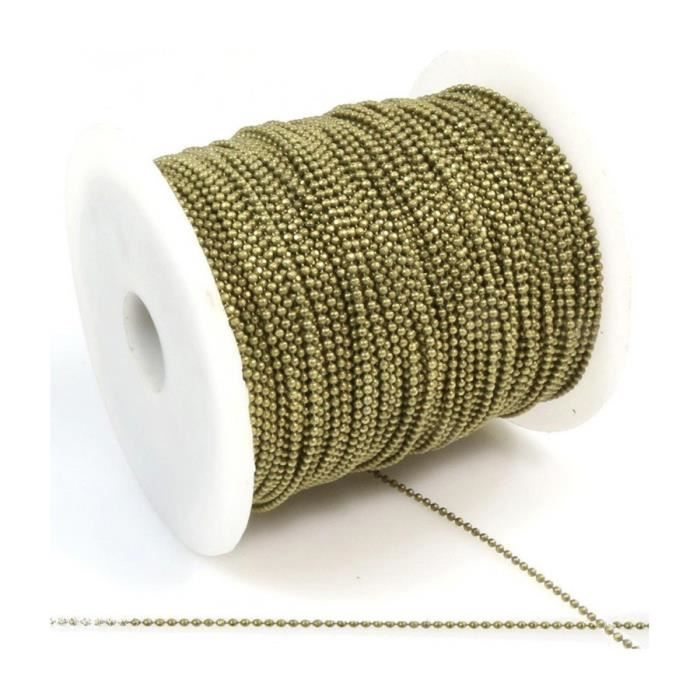 Accessoires création chaine à billes 1 mm 1 mètre de longueur Bronze