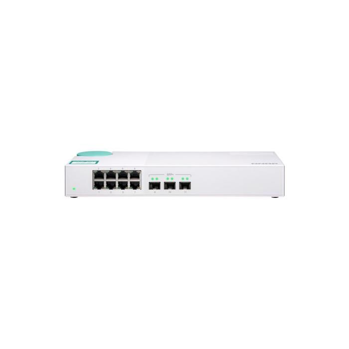 QNAP QSW-308S - Switch non manageable 8 ports Gigabit LAN + 3 ports 10G SFP+ ( Catégorie : Switch )