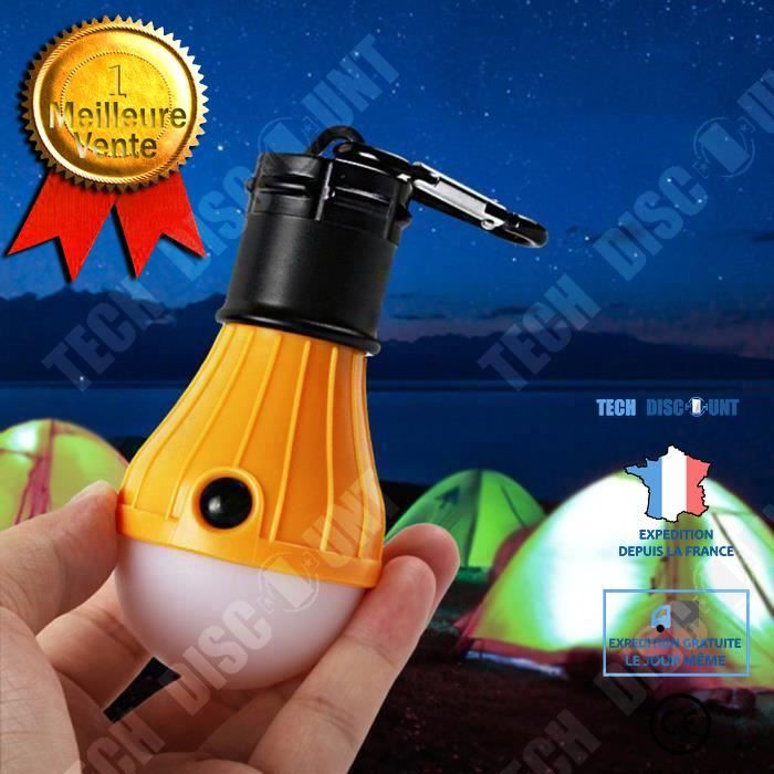 TD® Lampe Eclairage de meuble- Ampoule LED Lumière à accrocher- Camping Tente Portable Pêche lampe lanterne Jaune