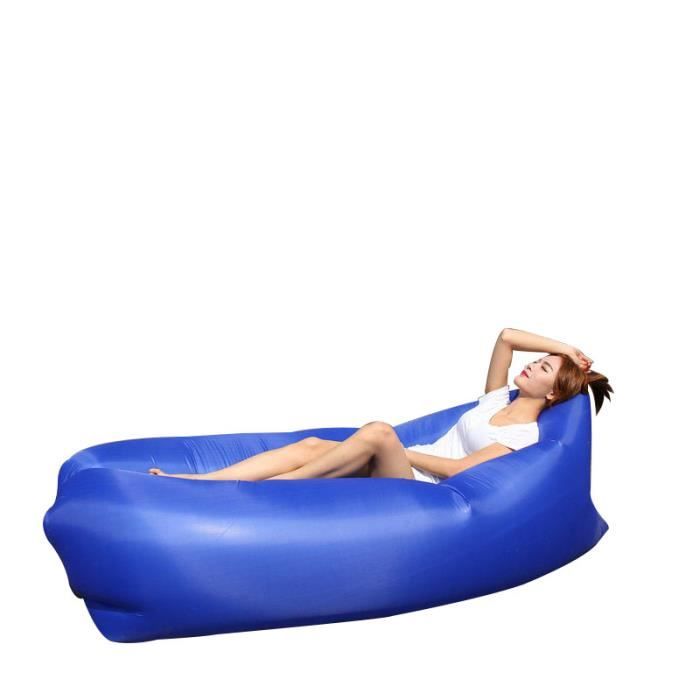 TEMPSA Portable Canapé Gonflable à l'Extérieur de Tête Carrée Pour Camping BLEU FONCE