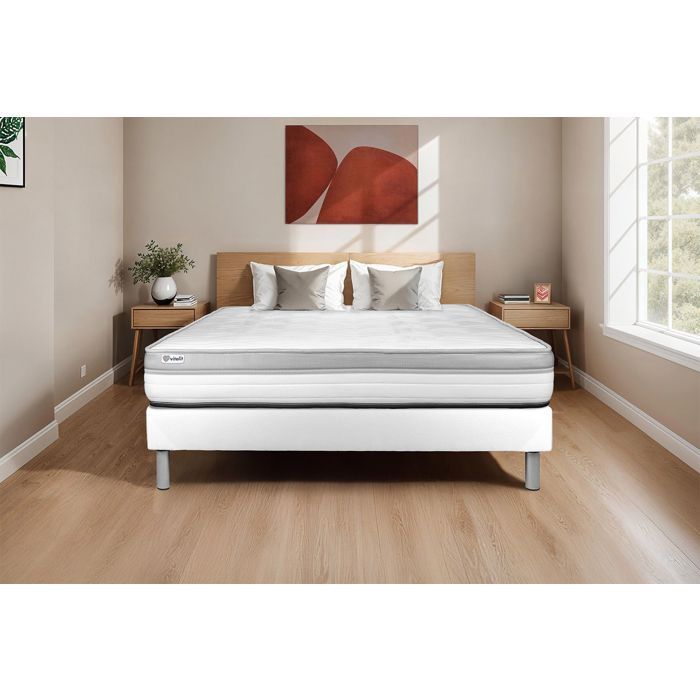 Ensemble VITAL RELAX 180x200 + sommier kit blanc