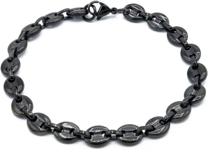 Bracelet Graine De Café Noir Homme En Acier Inoxydable[T179] - - Achat
