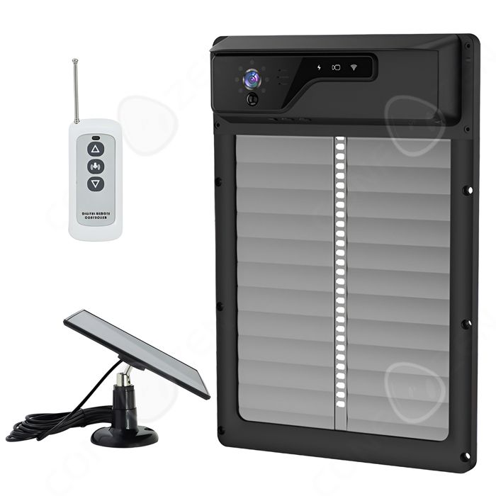 Meilleurs prix pour C Porte poulailler 24x36.5cm porte automatique poulailler solaire anti-pincement intelligent avec camera ecran LCD capteur lumière