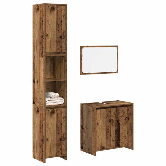 vidaXL Ensemble de meubles salle de bain 3 pcs bois dingénierie 3328565