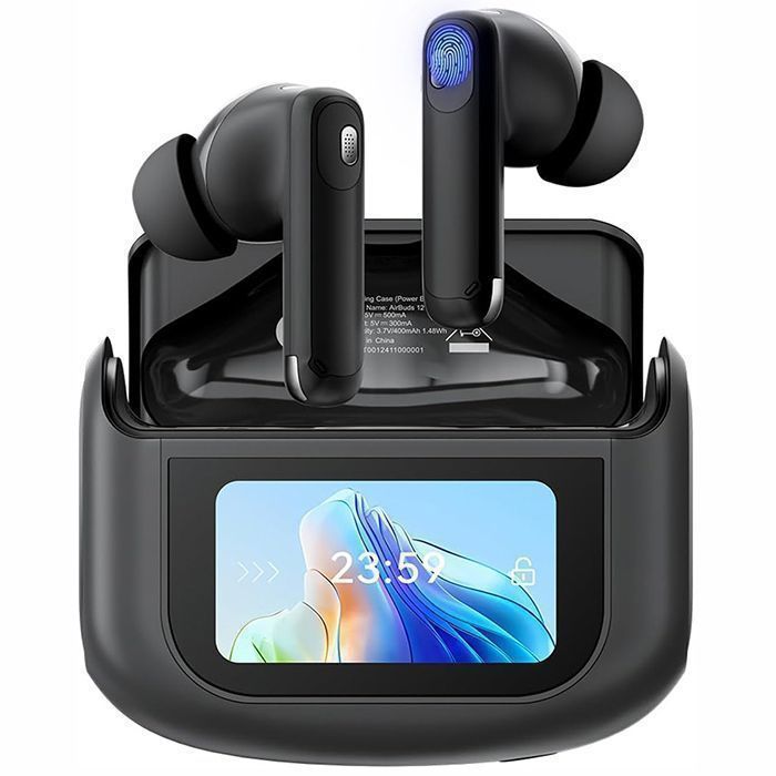 Casque Anti-Bruit ANC/ENCBlackview AirBuds 12 Écouteurs Bluetooth sans fil Écran tactile LED 400mAh ANC&ENC IPX7 étanche - Noir