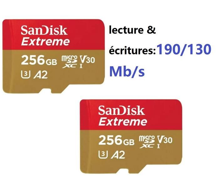 5PCS Carte microSDXC SanDisk Extreme Class 10 UHS I UHS Class 3 v30 Video 190130Mb/ - vue 2