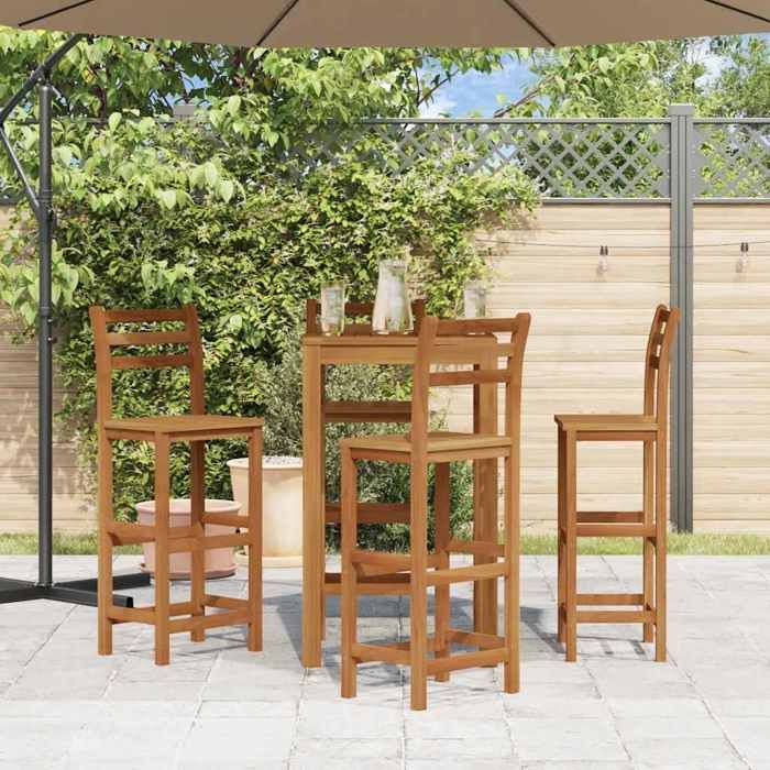 SWEETY Tabourets de bar lot de 4 - bois dacacia solide - anticorrosion - 26.5kg CJ483