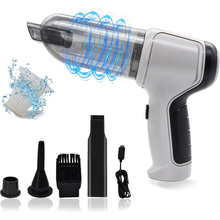 URAQT Aspirateur à Main Sans Fil 120W 9000PA - Aspirateur Voiture Portable 3 En 1 Pour Maison, Voiture Et Poils D'Animaux