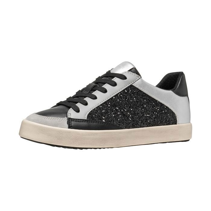 Baskets femme - GEOX - Blomiee I - Noir - Plat - Lacets